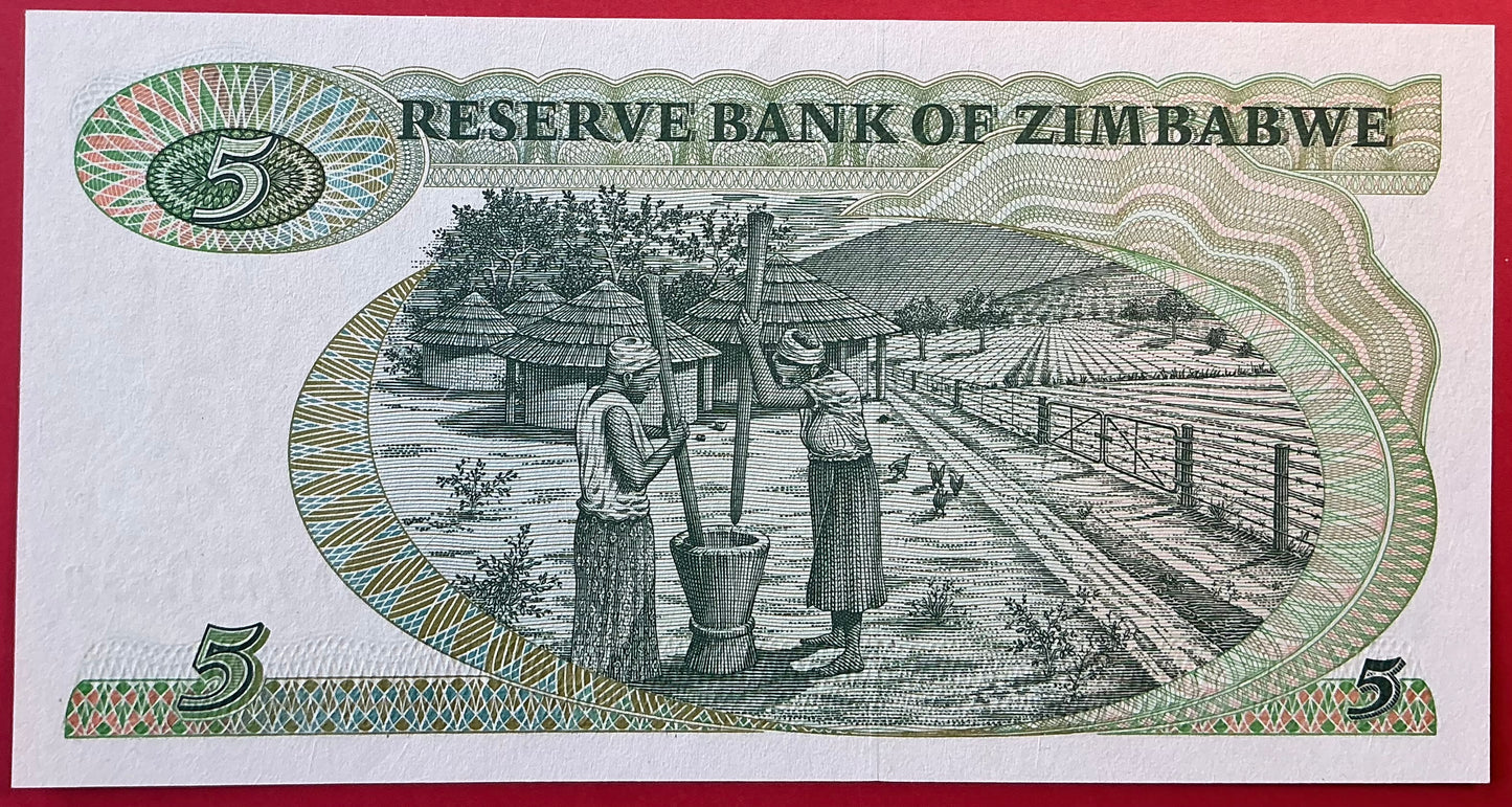 Zimbabwe - 5 Dollars 1994 P#2e Kvalitet 0