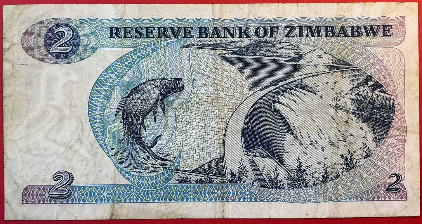Zimbabwe - 2 Dollars 1980 P#1a Kvalitet 1+