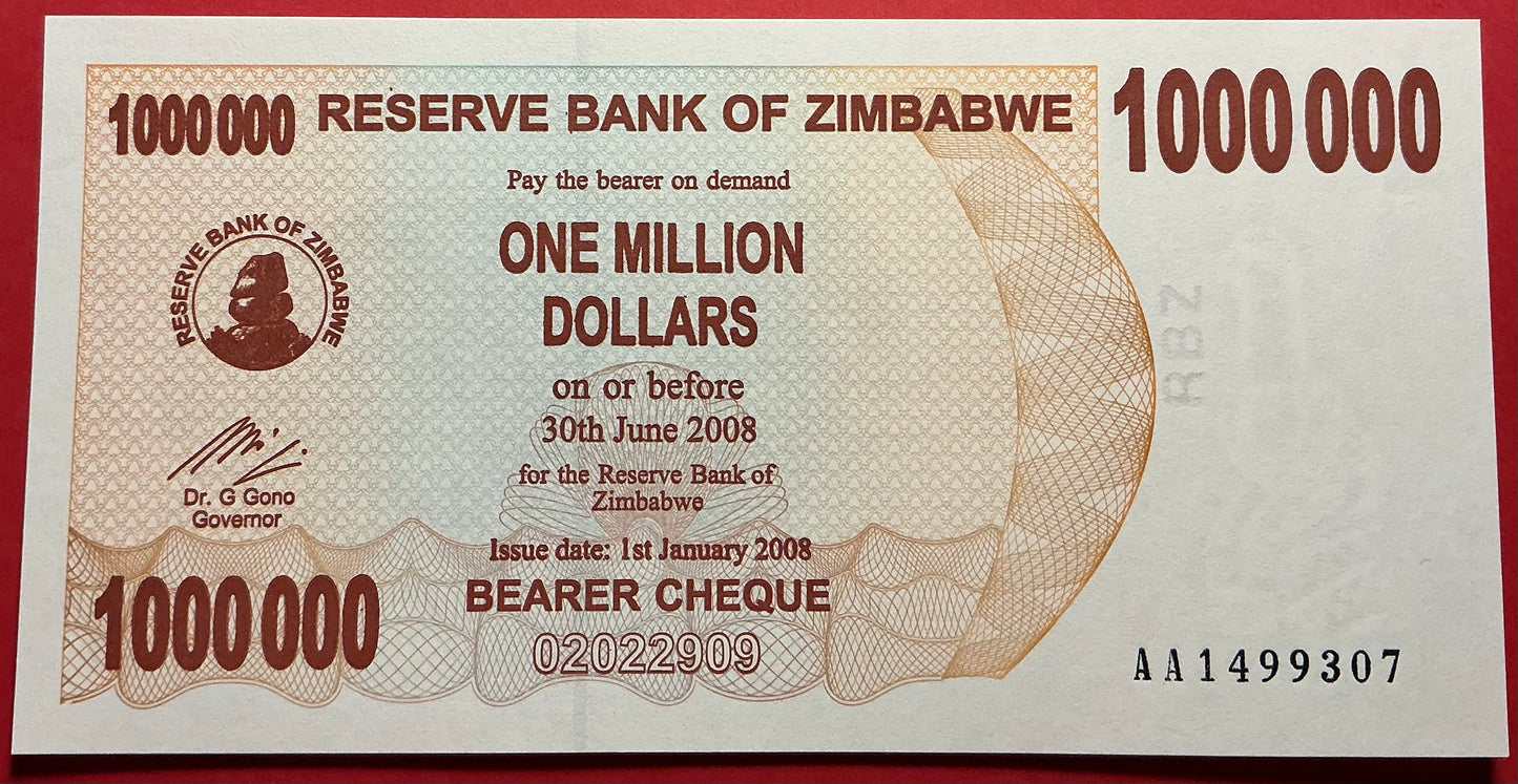 Zimbabwe - 1.000.000 Dollars 1.8.2006 P#53 Kvalitet 0