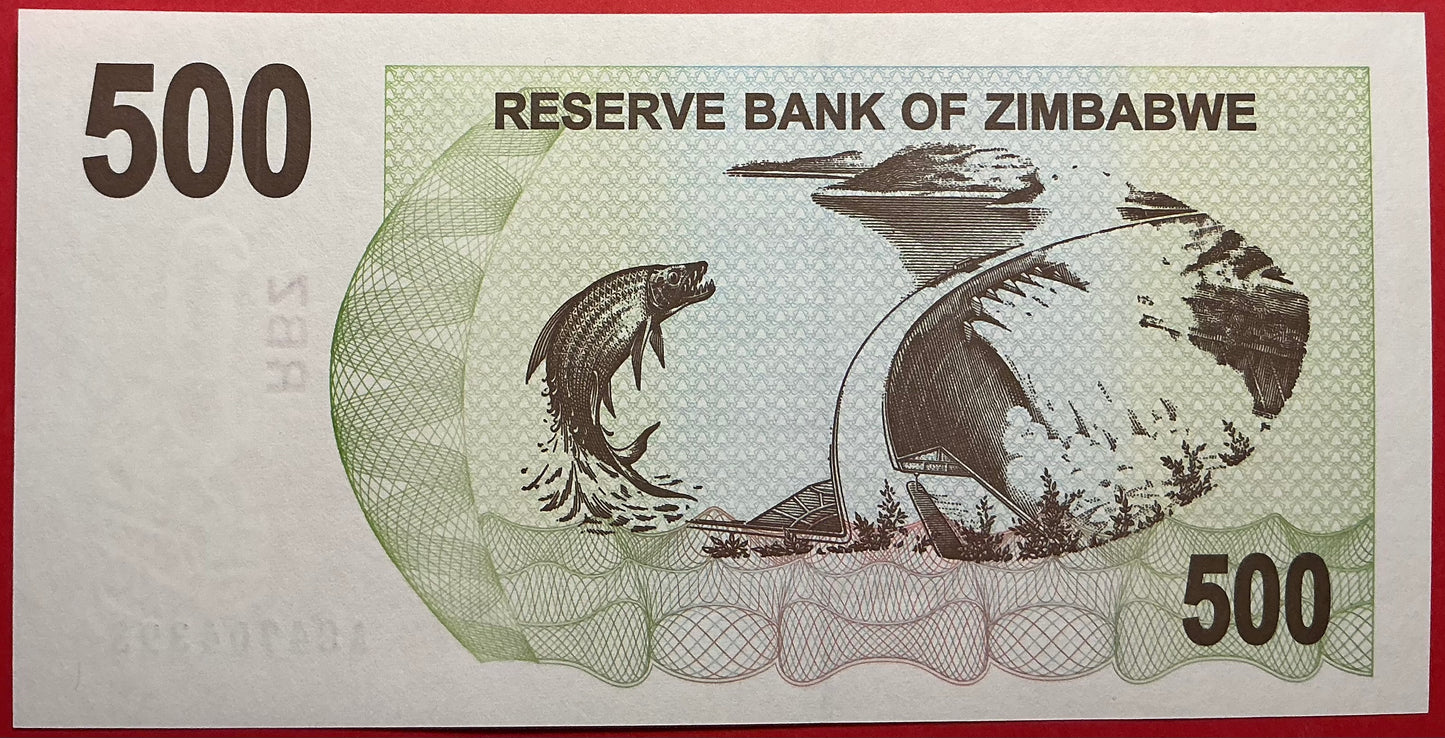 Zimbabwe - 500 Dollars 1.8.2006 P#43 Kvalitet 0