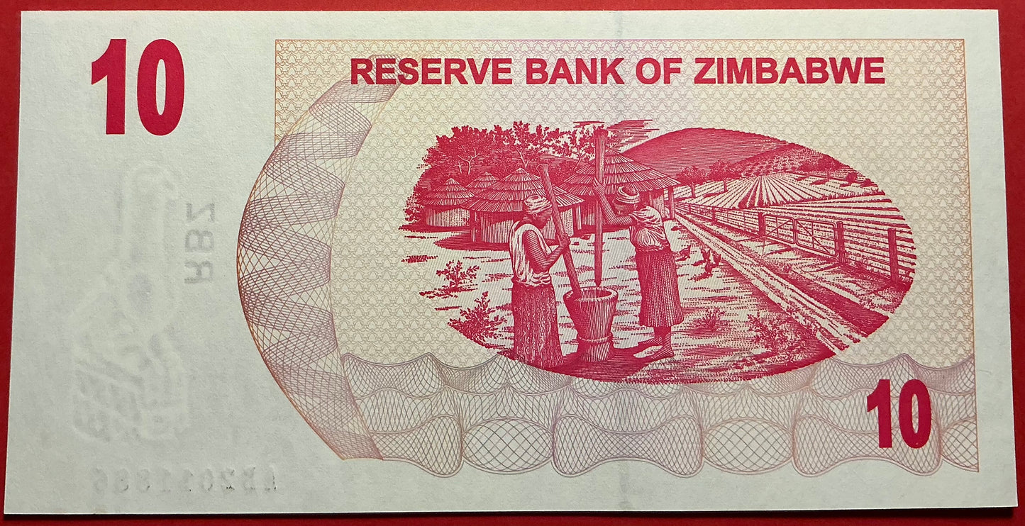 Zimbabwe - 10 Dollar 1.8.2006 P#39 Kvalitet 0