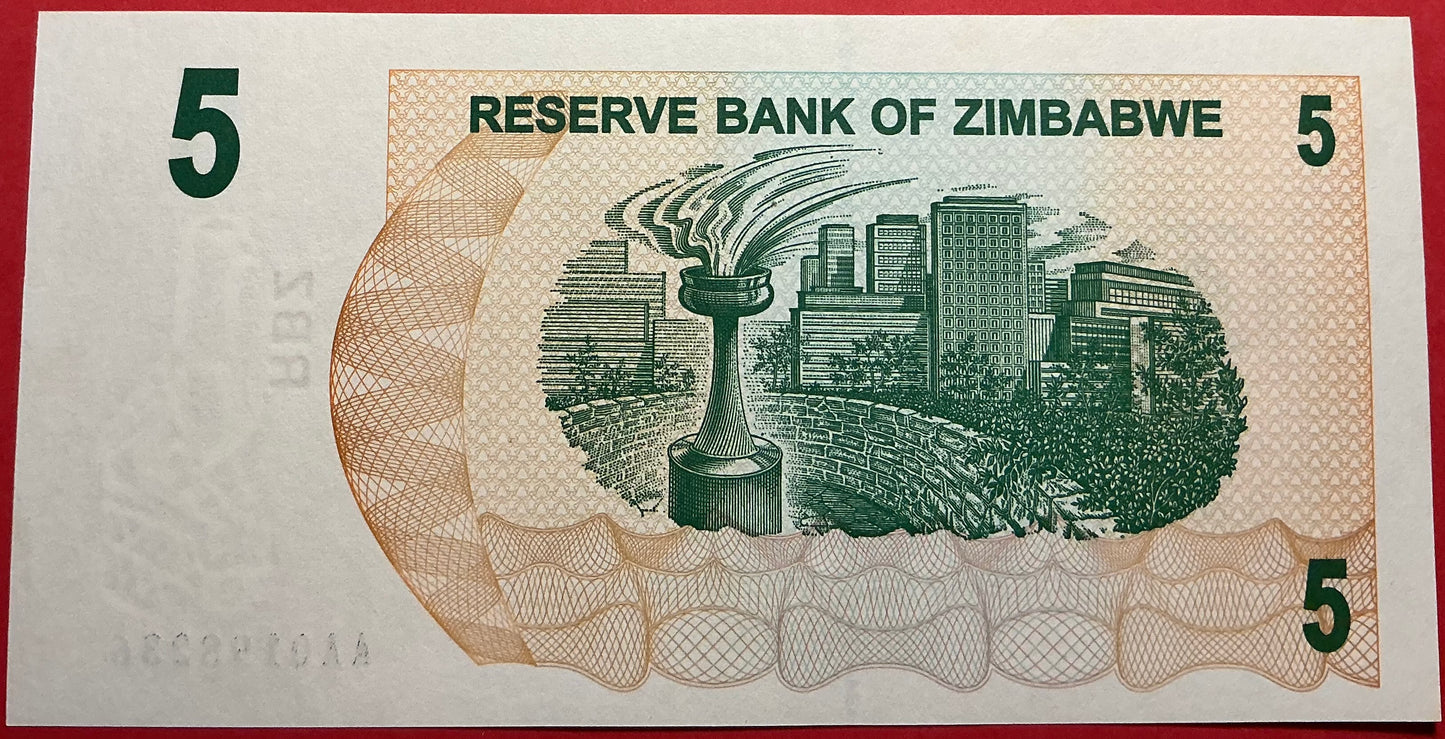 Zimbabwe - 5 Dollar 1.8.2006 P#38 Kvalitet 0