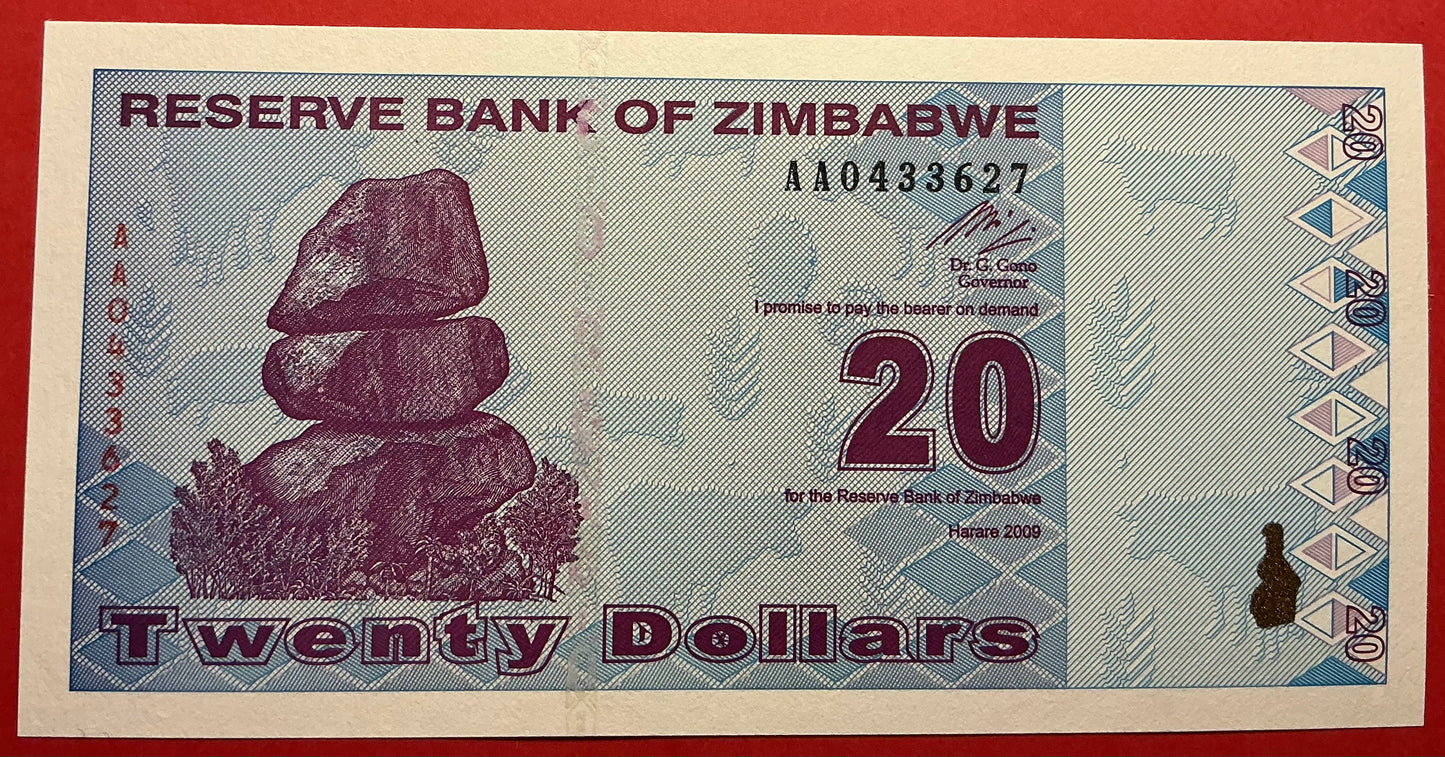 Zimbabwe - 20 Dollar 2.2.2009 P#95 Kvalitet 0