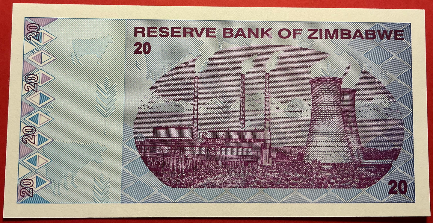 Zimbabwe - 20 Dollar 2.2.2009 P#95 Kvalitet 0