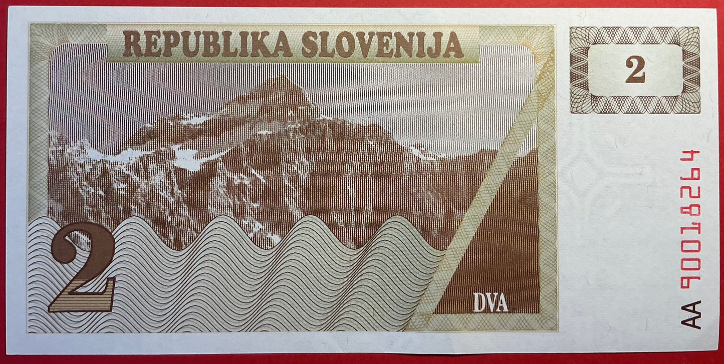 Slovenia - 2 Tolarjev 1990 P#2a Kvalitet 0