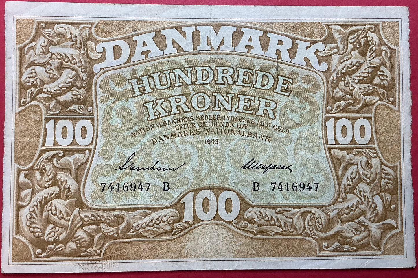 Danmark - 100 Kroner 1943 (B7416947) Sieg#111 Kvalitet 1+