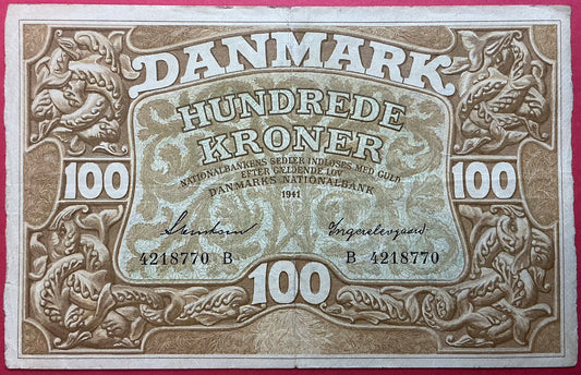 Danmark - 100 Kroner 1941 (B4218770) Sieg#111 Kvalitet 1