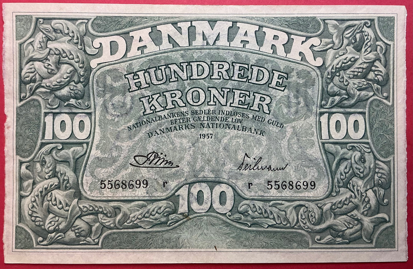 Danmark - 100 Kroner 1957 (R5568699) Sieg#126 Kvalitet 1+/01