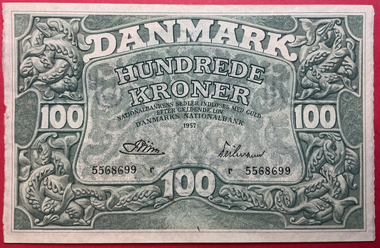 Danmark - 100 Kroner 1957 (R5568699) Sieg#126 Kvalitet 1+/01