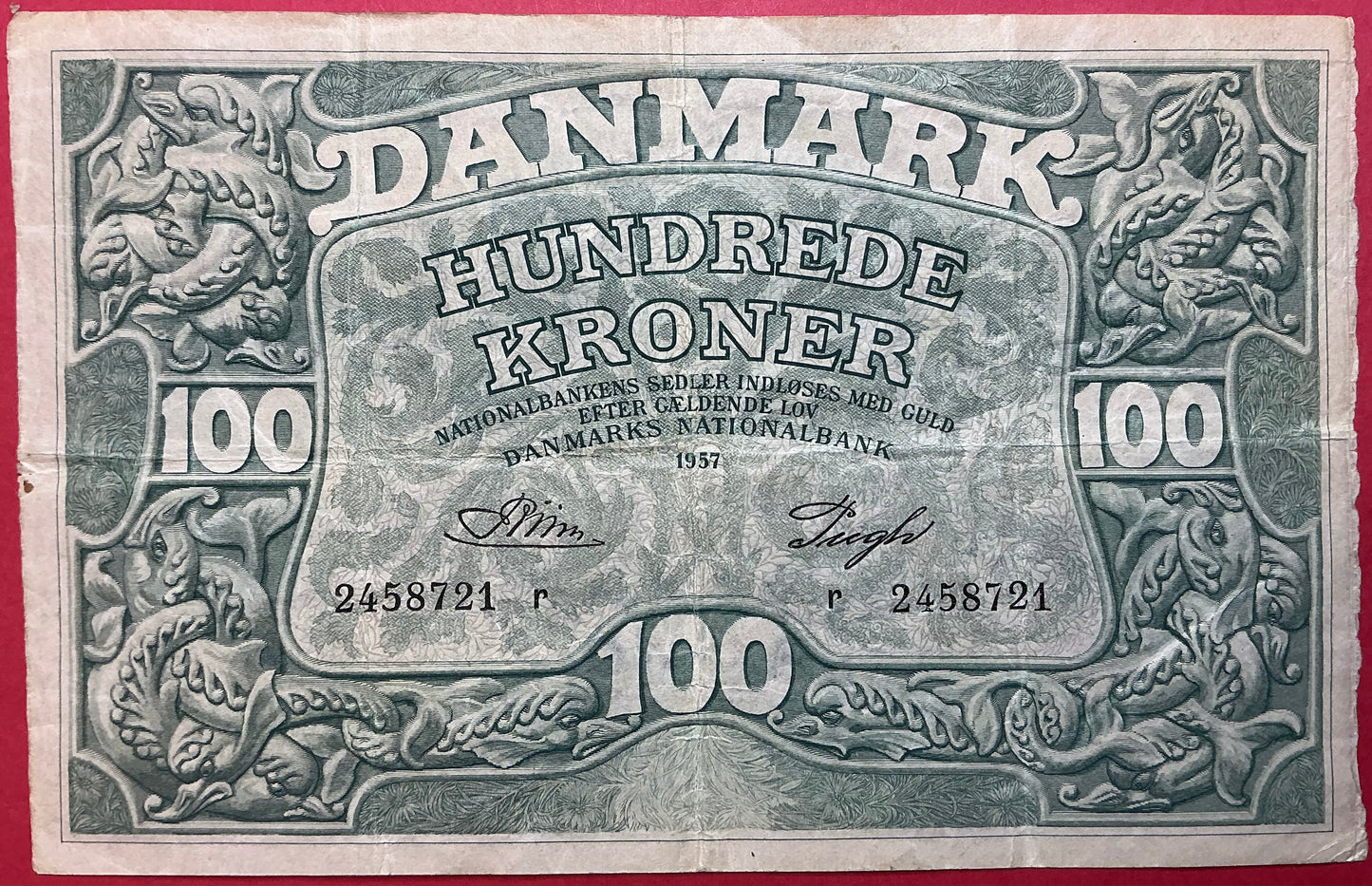 Danmark - 100 Kroner 1957 (R2458721) Sieg#126 Kvalitet 1