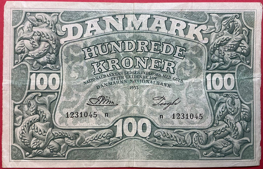 Danmark - 100 Kroner 1953 (N1231045) Sieg#126 Kvalitet 1