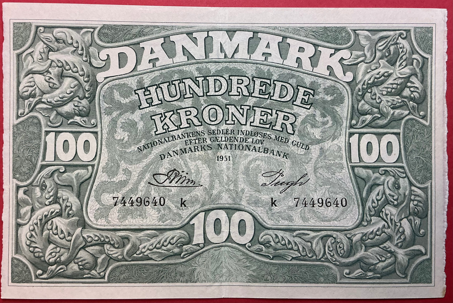 Danmark - 100 Kroner 1951 (K7449640) Sieg#126 Kvalitet 1+