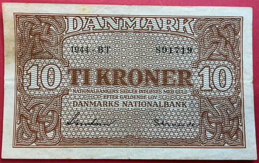 Danmark - 10 Kroner 1944 (BT891719) Sieg#120 Kvalitet 1+