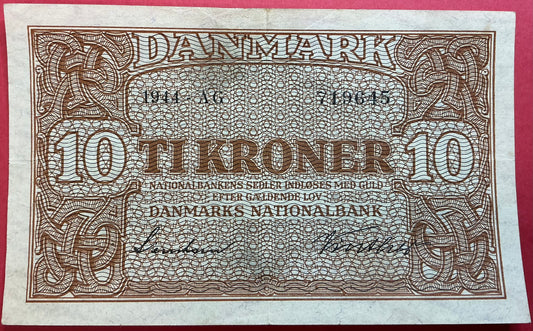 Danmark - 10 Kroner 1944 (AG719645) Sieg#120 Kvalitet 1+