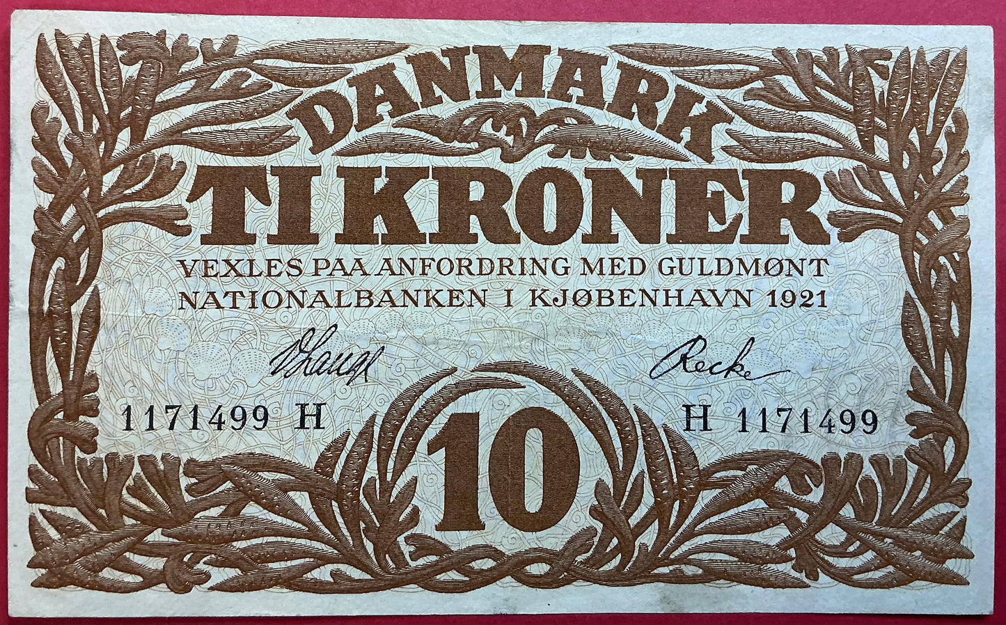 Danmark - 10 Kroner 1921 (H1171499) Sieg#103 Kvalitet 1+