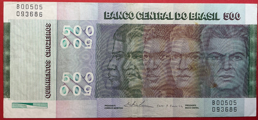 Brazil - 500 Cruzeiros 1979 P#196Aa Kvalitet 1+