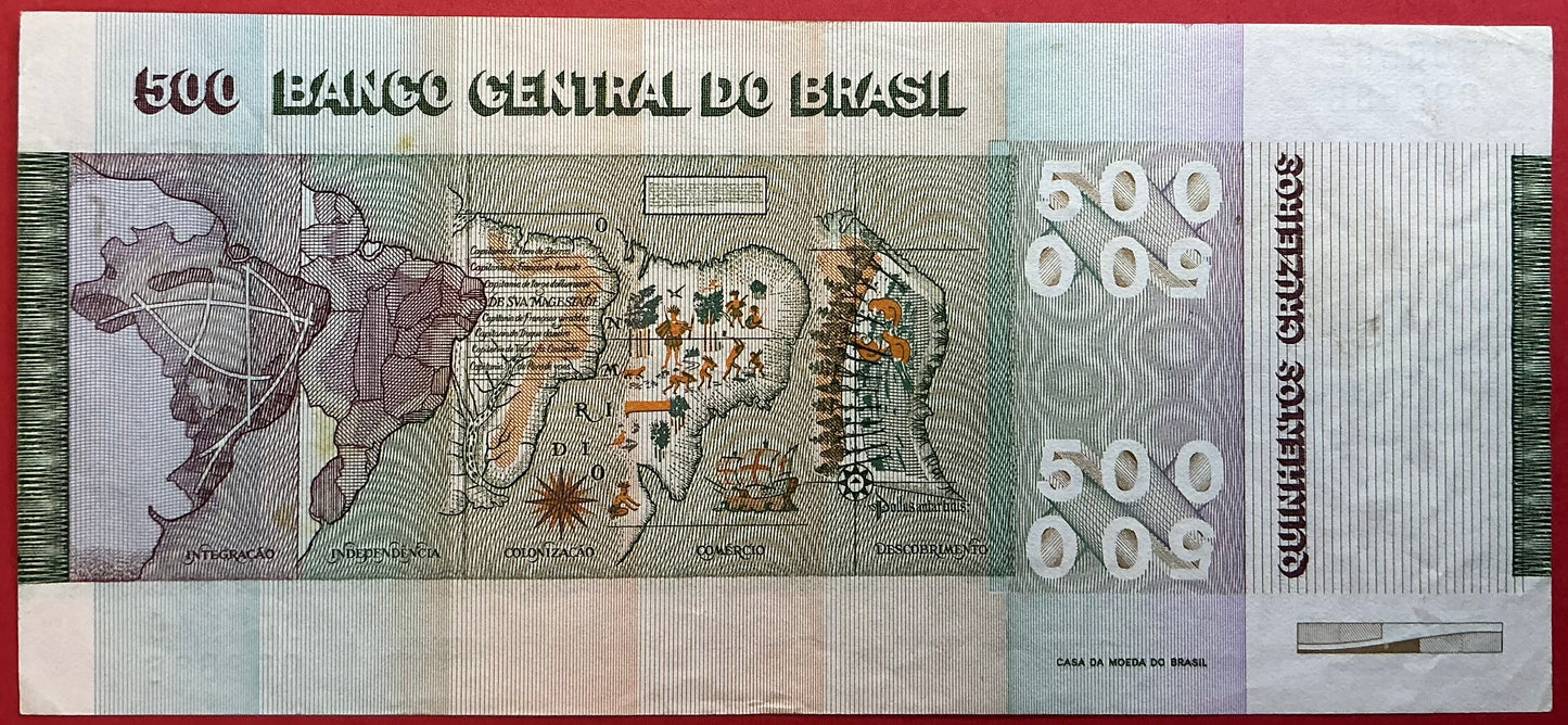 Brazil - 500 Cruzeiros 1979 P#196Aa Kvalitet 1+