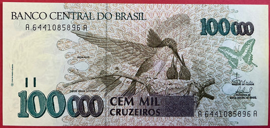 Brazil - 100.000 Cruzeiros (1993) P#235d Kvalitet 0