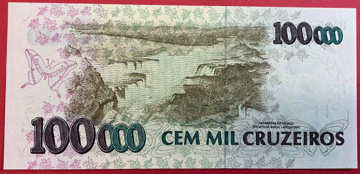 Brazil - 100.000 Cruzeiros (1993) P#235d Kvalitet 0