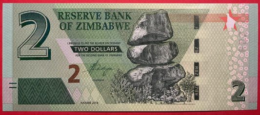 Zimbabwe - 2 Dollars 2019 P#W101 Kvalitet 01/0