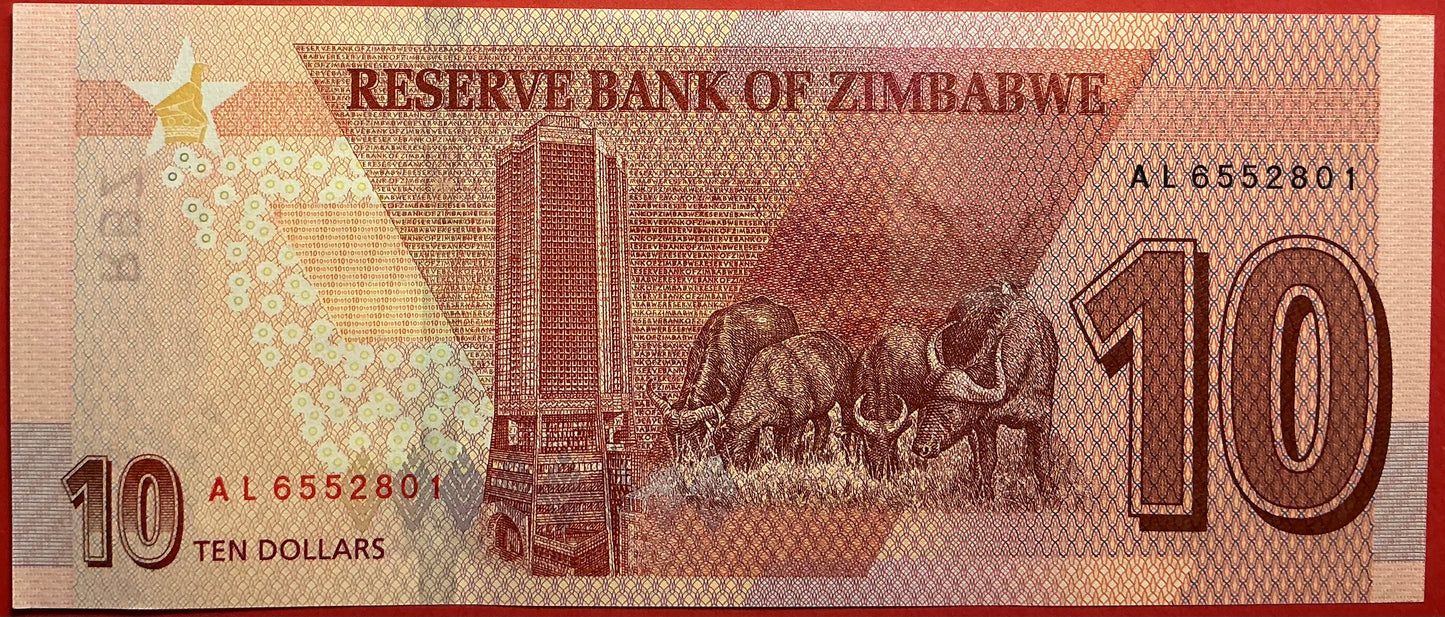 Zimbabwe - 10 Dollars 2020 P#W103 Kvalitet 01/0