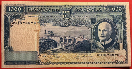 Angola - 1000 Escudos 10.6.1970 P#98 Kvalitet 0