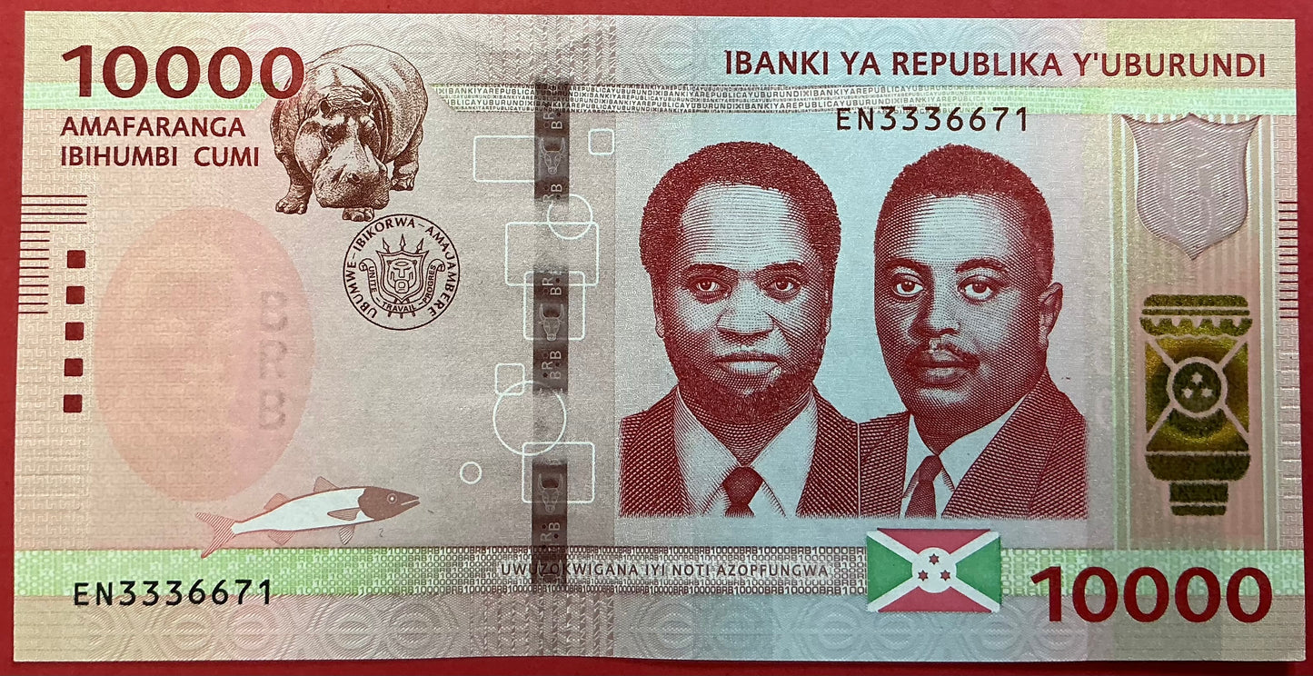 Burundi - 10.000 Francs 7.11.2022 P#W59 Kvalitet 01/0
