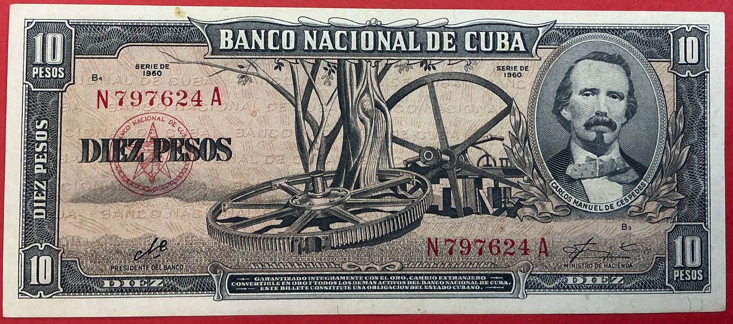 Cuba - 10 Pesos 1960 P#88c Kvalitet 1+/01