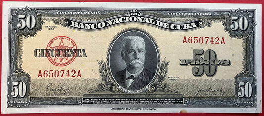Cuba - 50 Pesos 1950 P#81a Kvalitet 01