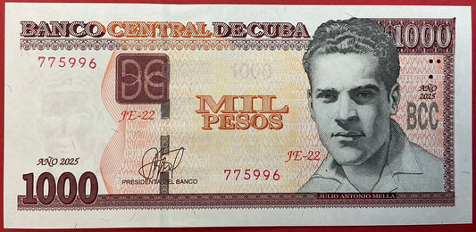 Cuba - 1000 Pesos 2025 P#W134 Kvalitet 01/0