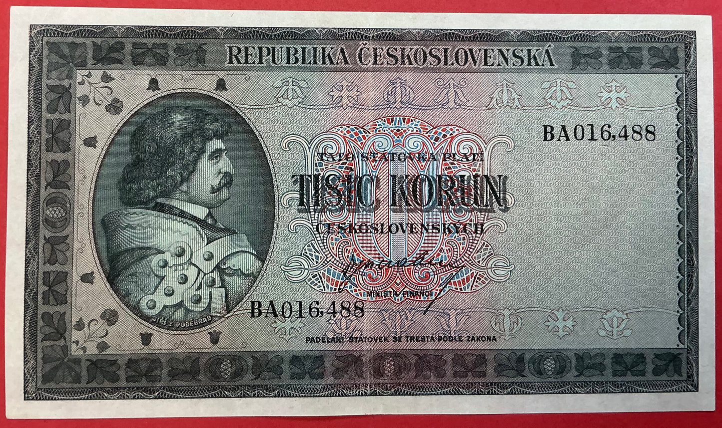Czechoslovakia - 1000 Korun (1945) P#65a Kvalitet 1+/01