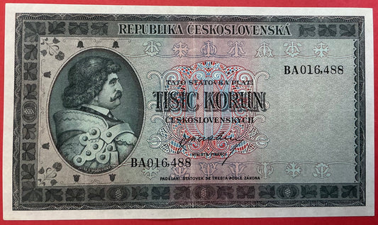 Czechoslovakia - 1000 Korun (1945) P#65a Kvalitet 1+/01