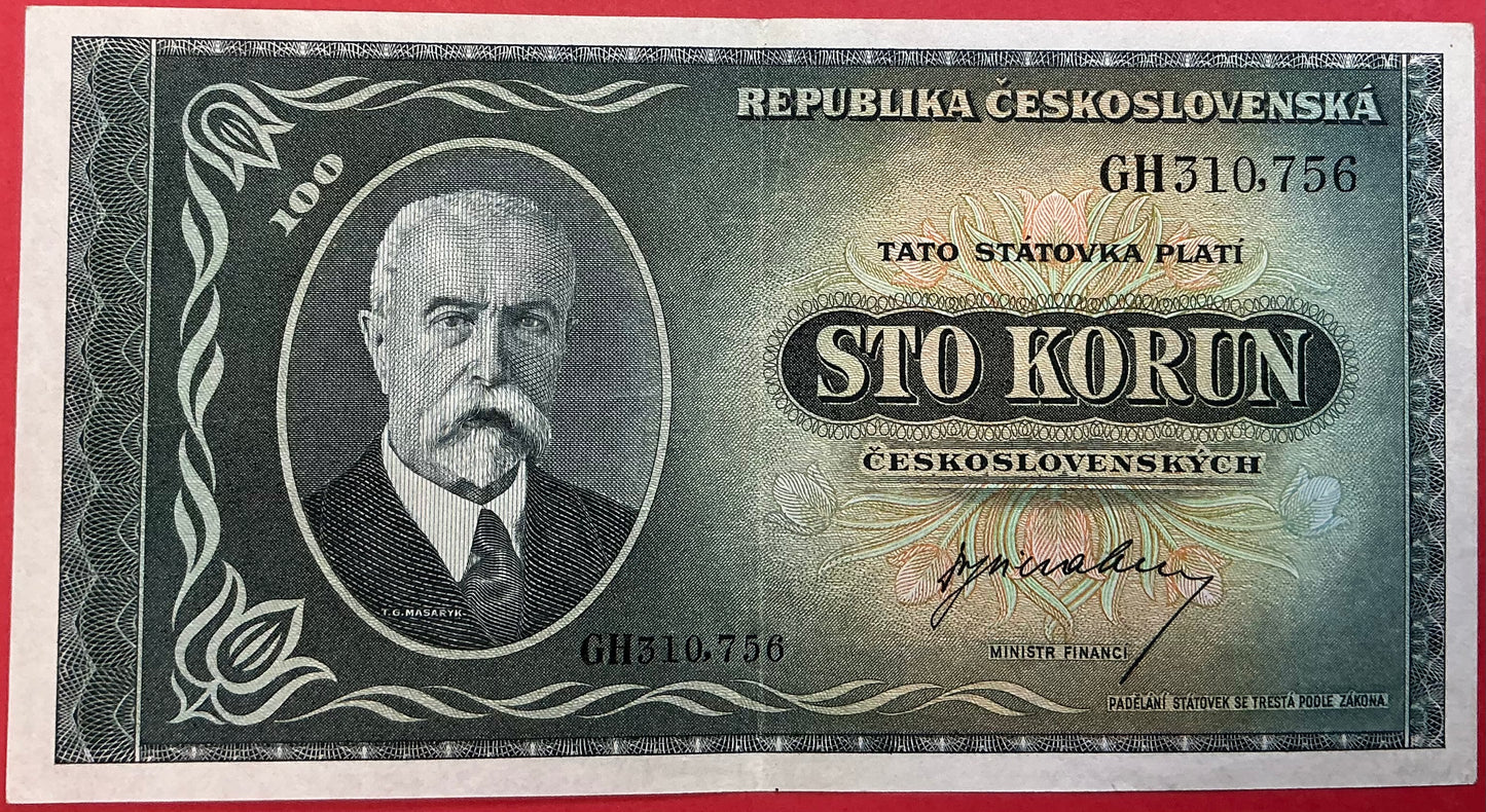 Czechoslovakia - 100 Korun (1945) P#63a Kvalitet 1+/01