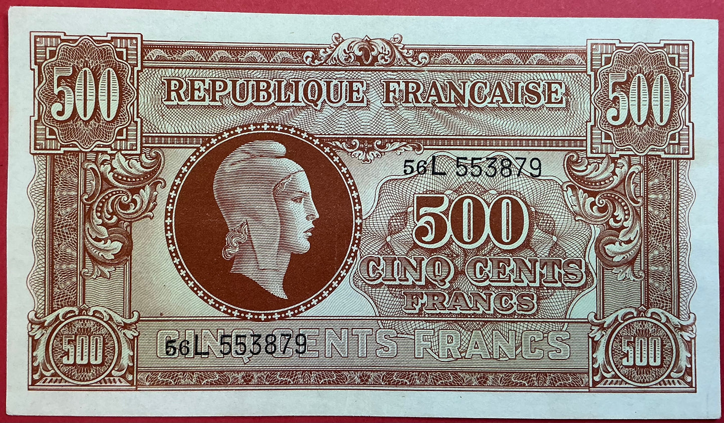 France - 500 Francs (1944) P#106 Kvalitet 01