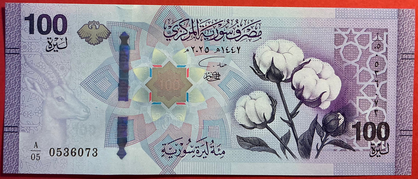 Syria - 100 Pounds 2025 P#W122 Kvalitet 0