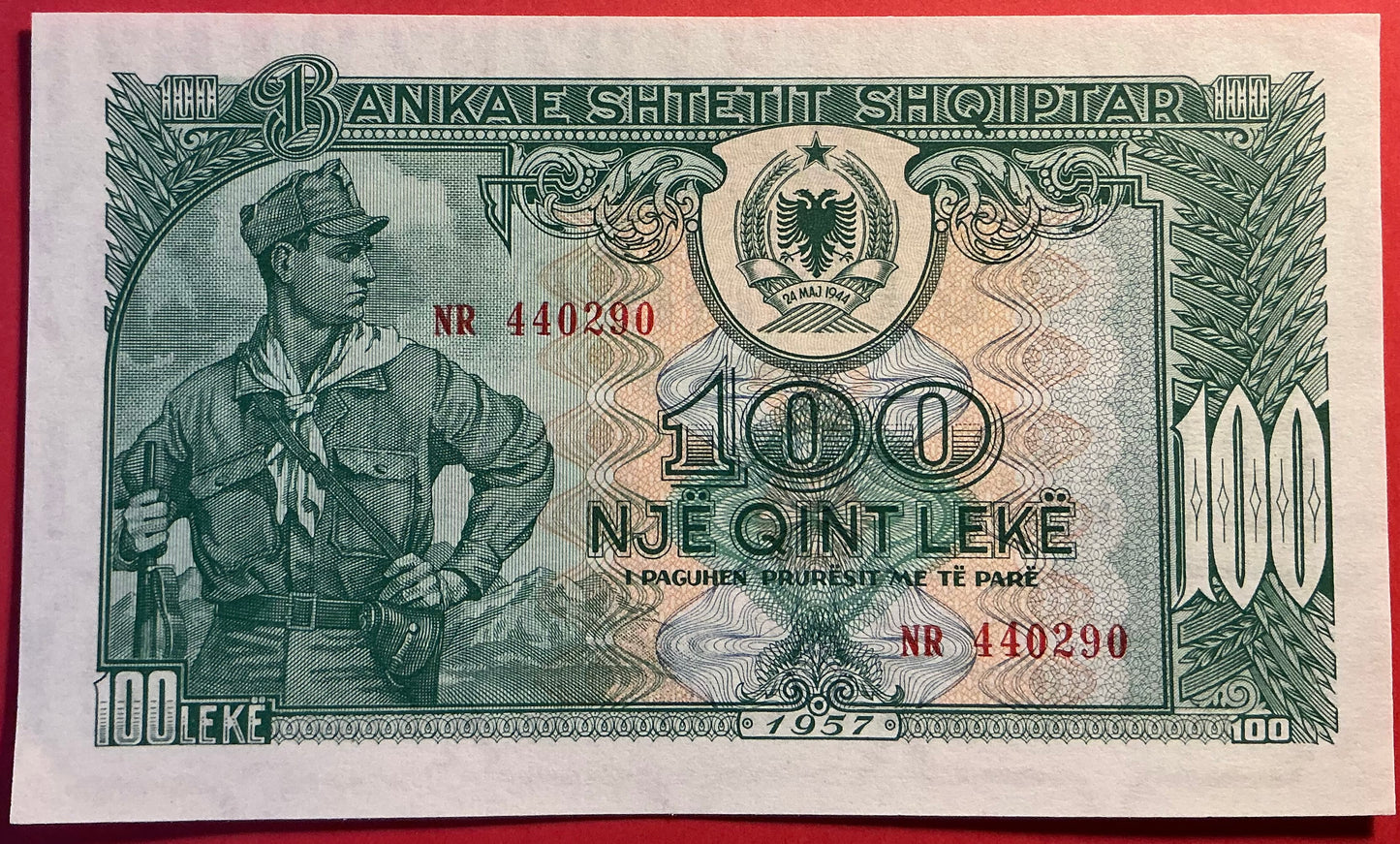 Albania - 100 Lekë 1957 P#30a Kvalitet 0