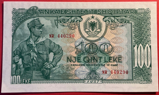 Albania - 100 Lekë 1957 P#30a Kvalitet 0