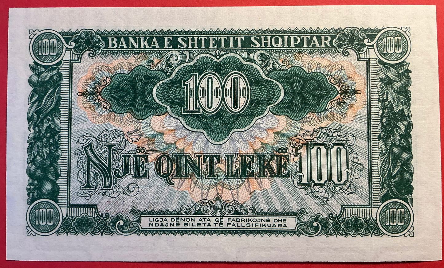 Albania - 100 Lekë 1957 P#30a Kvalitet 0