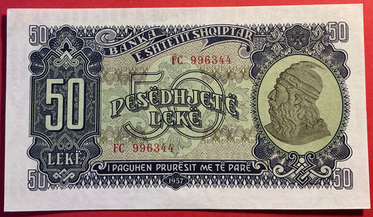 Albania - 50 Lekë 1957 P#29a Kvalitet 01
