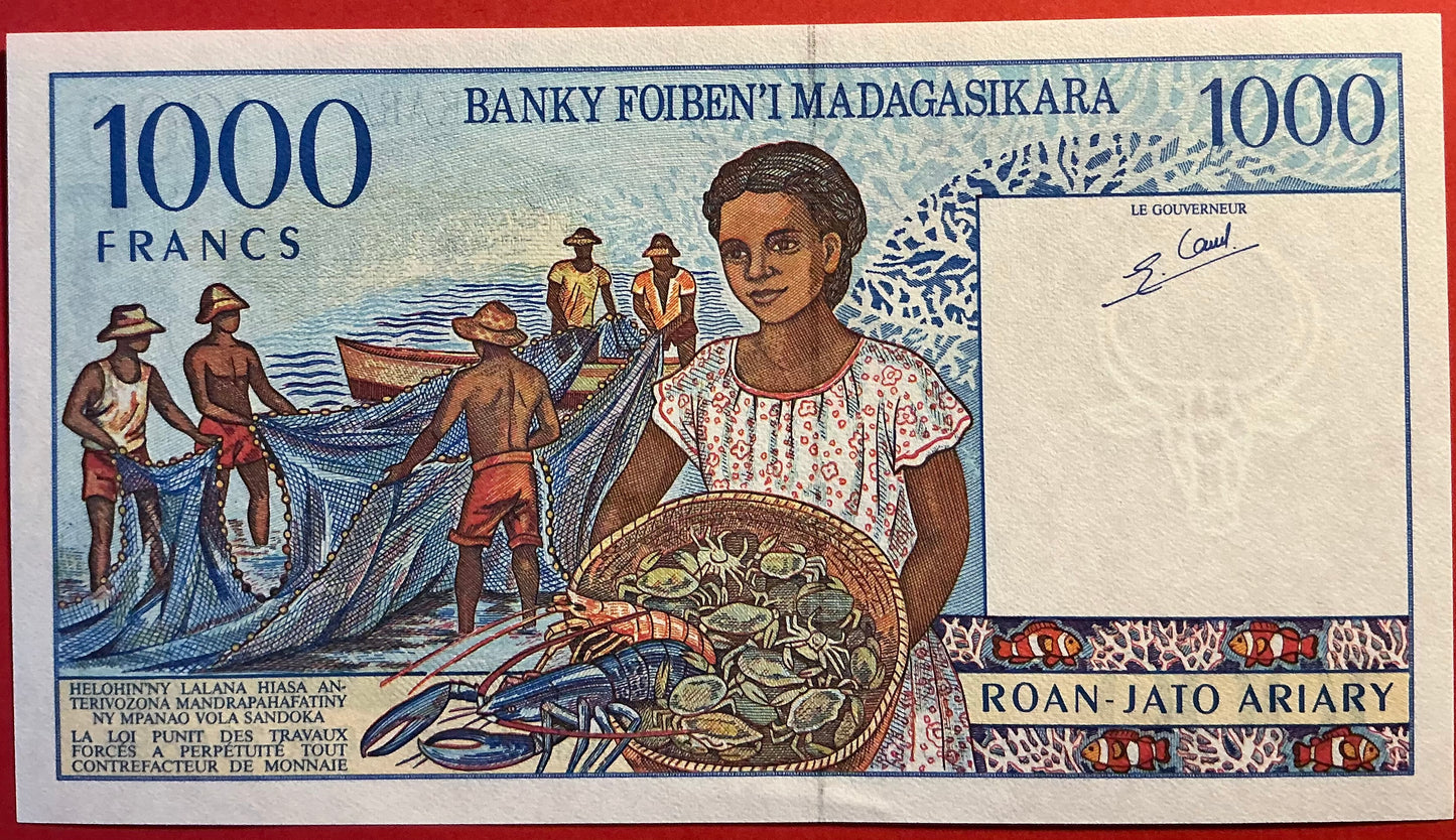 Madagascar - 1000 Francs (1994) P#76b Kvalitet 01/0