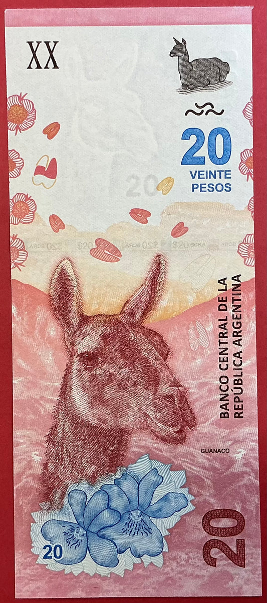 Argentina - 20 Pesos (2017) P#361 Kvalitet 0