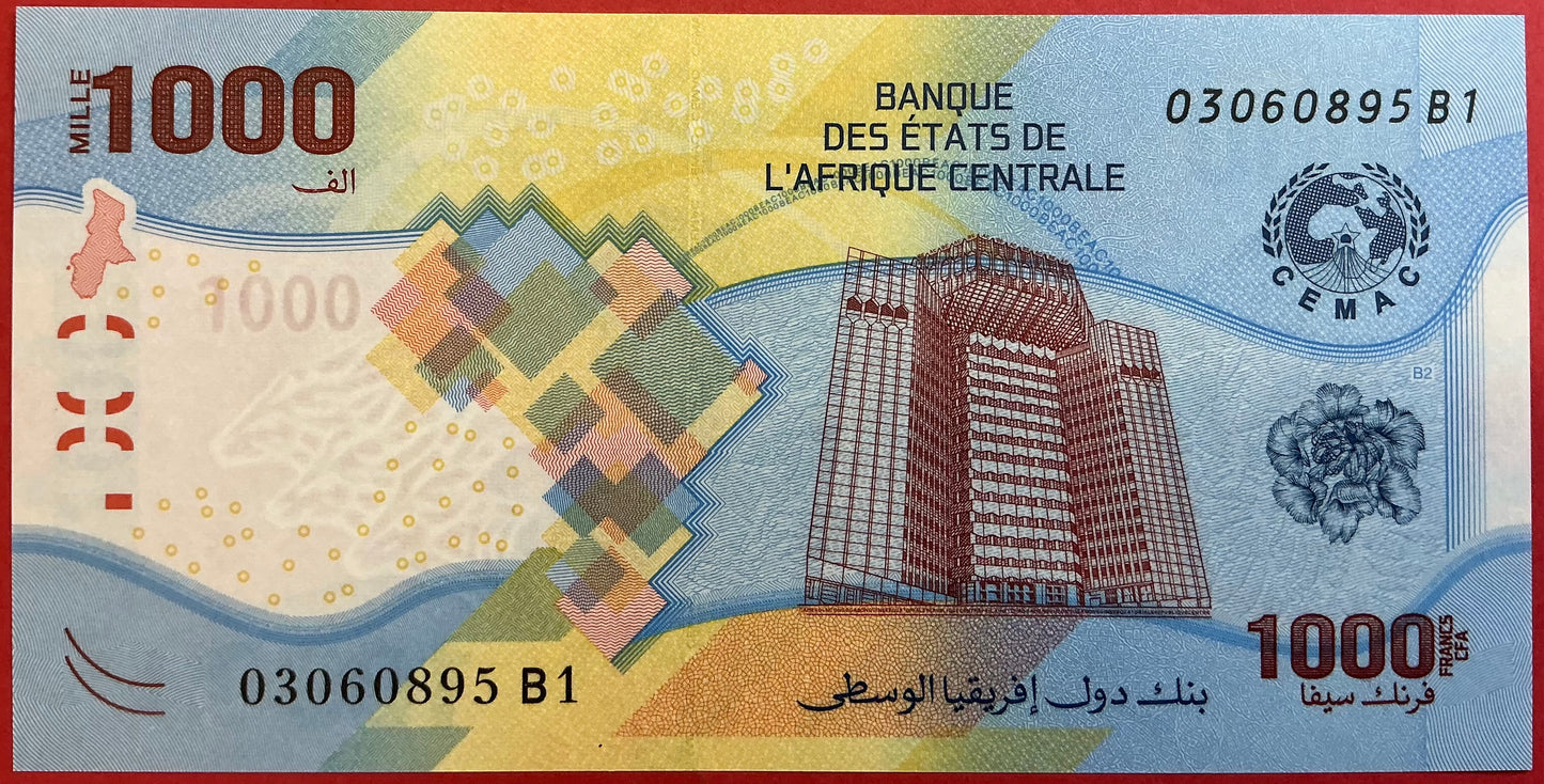 Central African States - 1000 Francs 2020 P#W701 Kvalitet 0