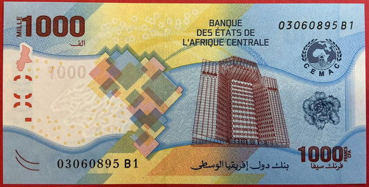 Central African States - 1000 Francs 2020 P#W701 Kvalitet 0