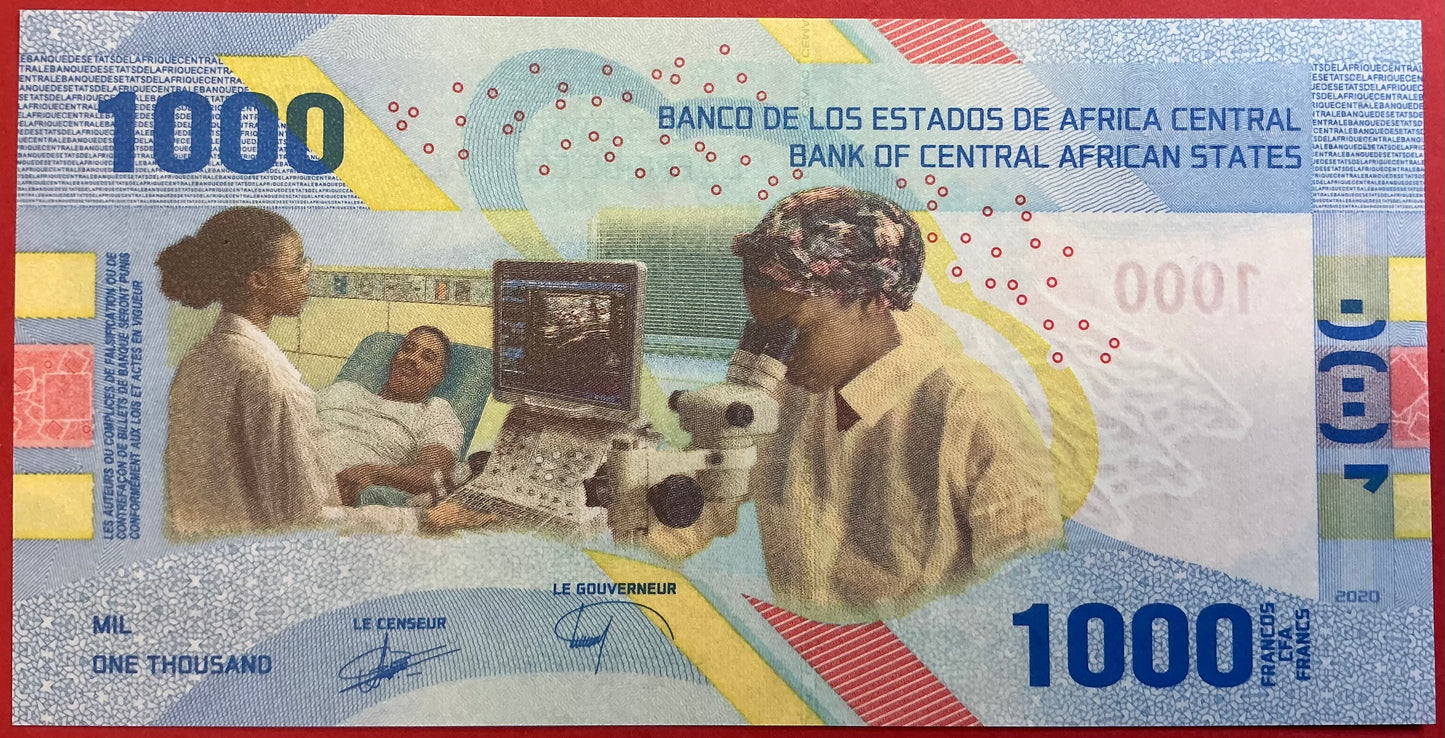Central African States - 1000 Francs 2020 P#W701 Kvalitet 0