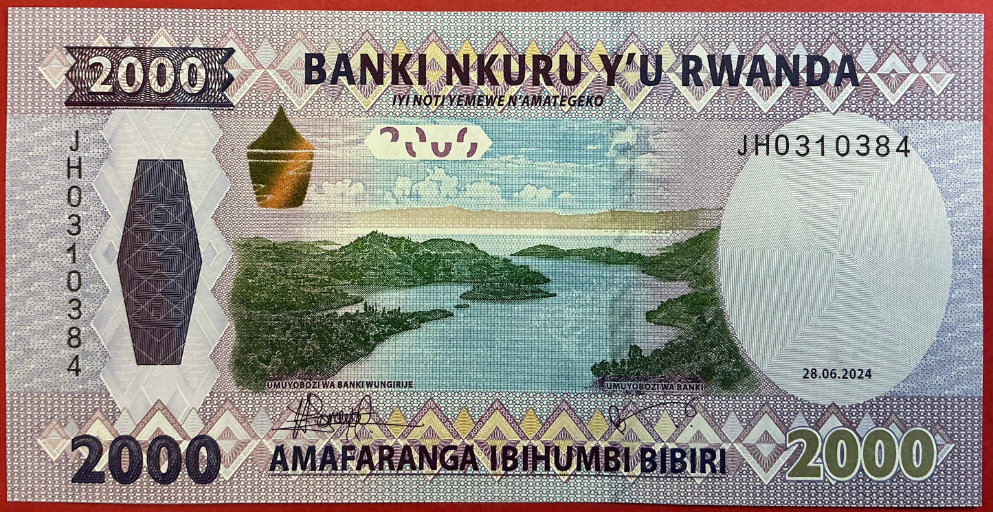 Rwanda - 2000 Francs 28.6.2024 P#W44 Kvalitet 0
