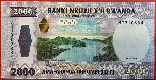 Rwanda - 2000 Francs 28.6.2024 P#W44 Kvalitet 0