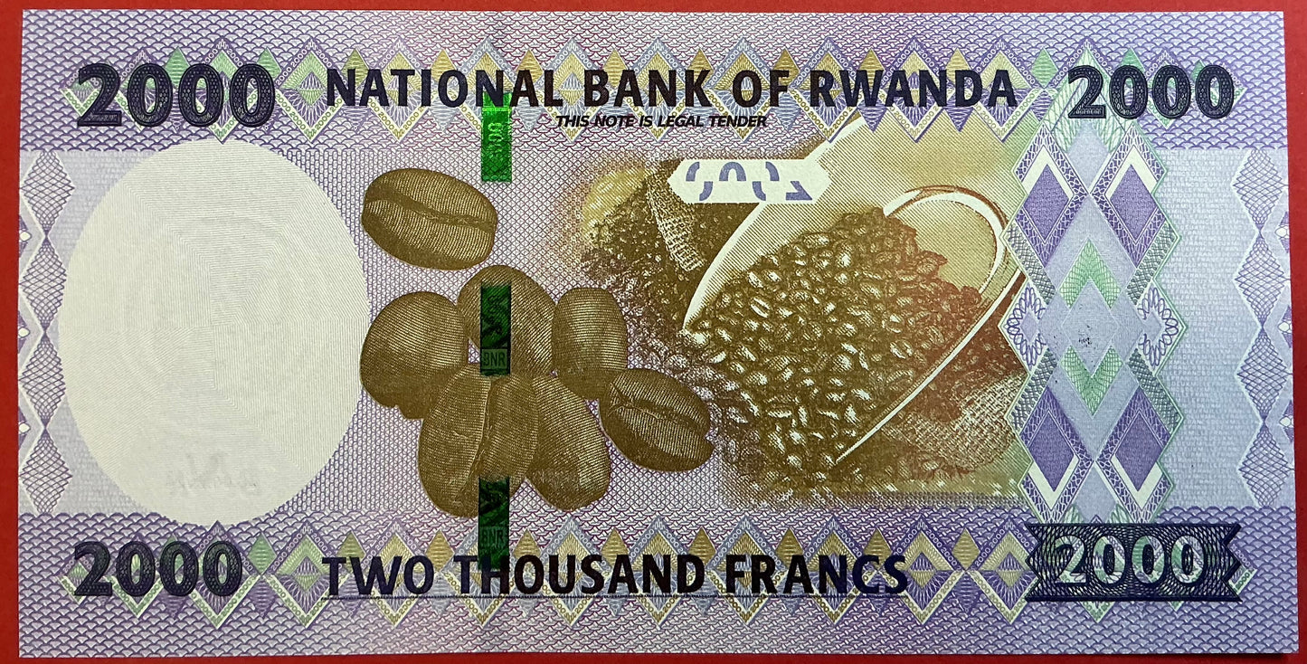 Rwanda - 2000 Francs 28.6.2024 P#W44 Kvalitet 0