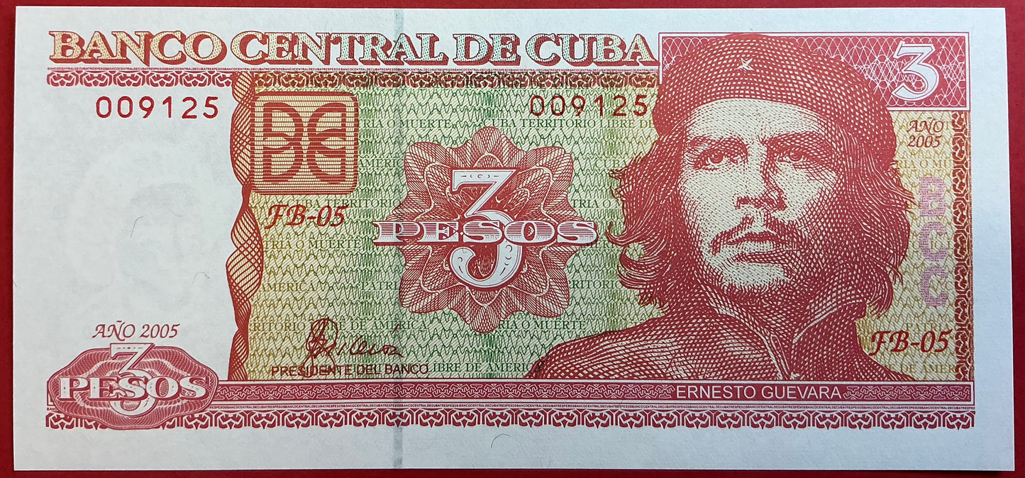 Cuba - 3 Pesos 2005 P#127b Kvalitet 0