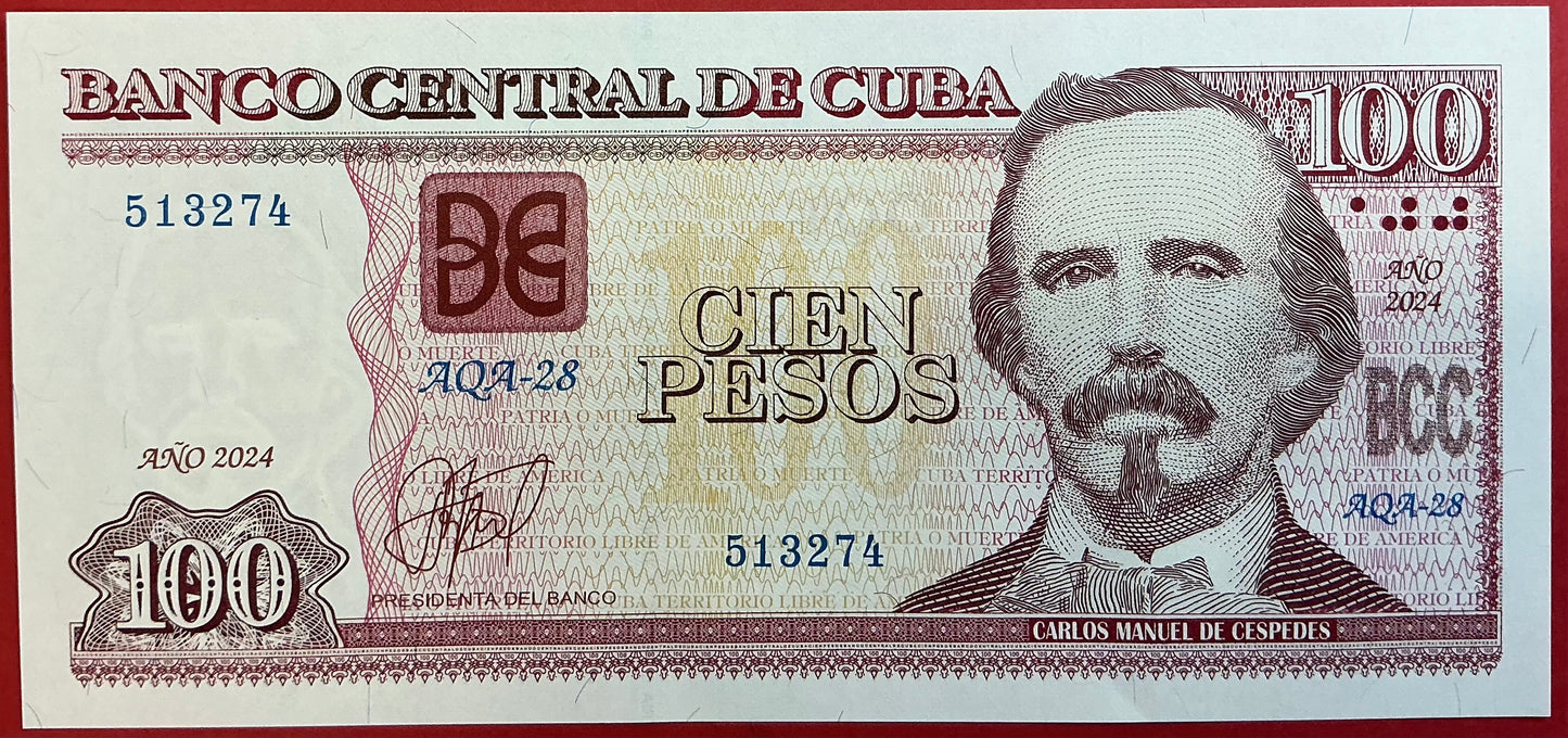 Cuba - 100 Pesos 2024 P#129 Kvalitet 0