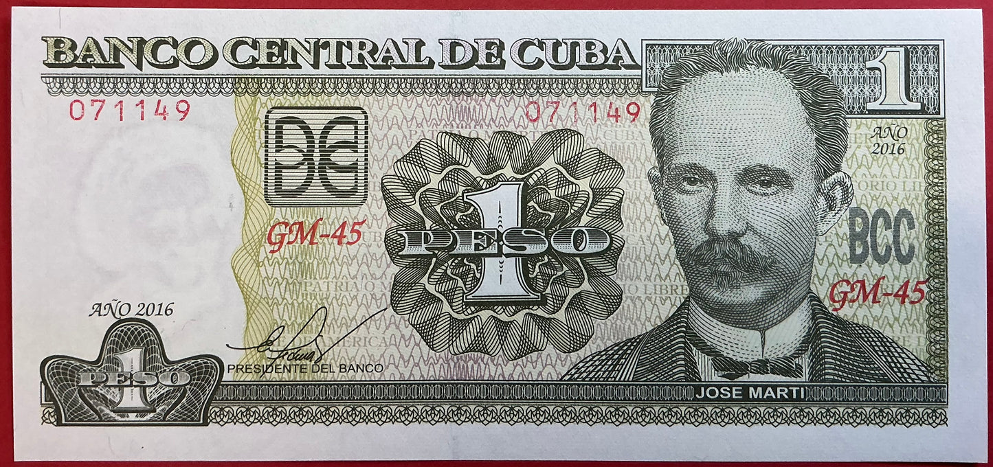 Cuba - 1 Peso 2016 P#128g Kvalitet 0